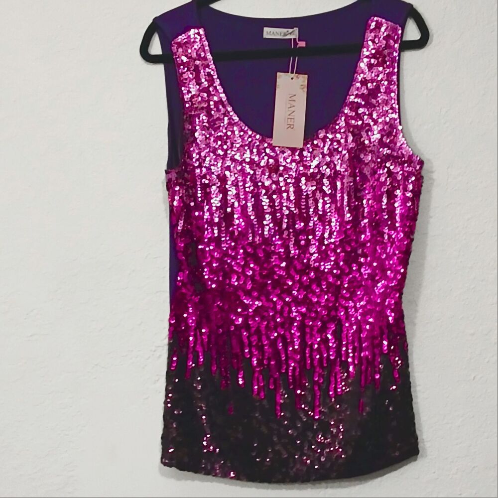 WOMENS CONCAVE SEQUIN BLOUSE by: MANER